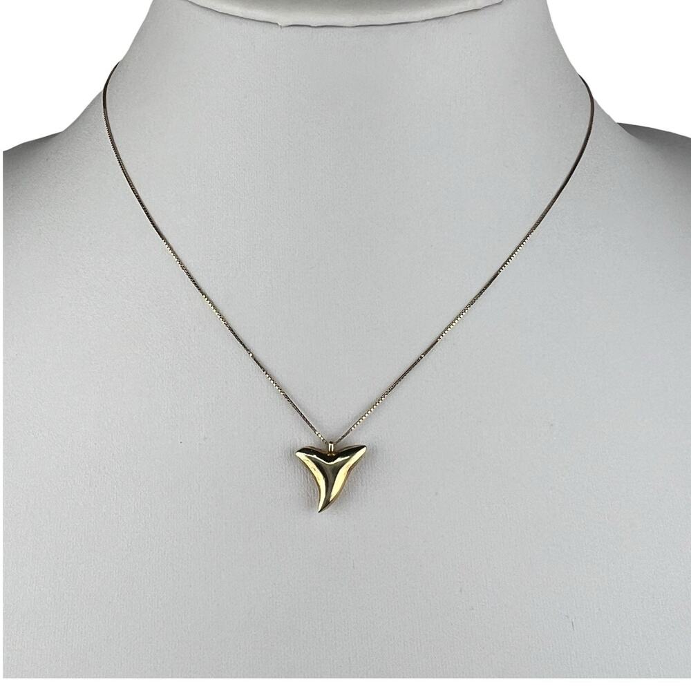 Salty Cali Shark Tooth Gold Plated Necklace 18"+ with Storage Pouch